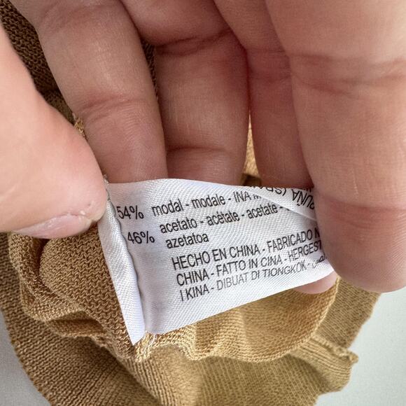 Zara Sweater Womens Small V Neck Lightweight Pullover Long Sleeve Modal Blend To - Picture 5 of 7